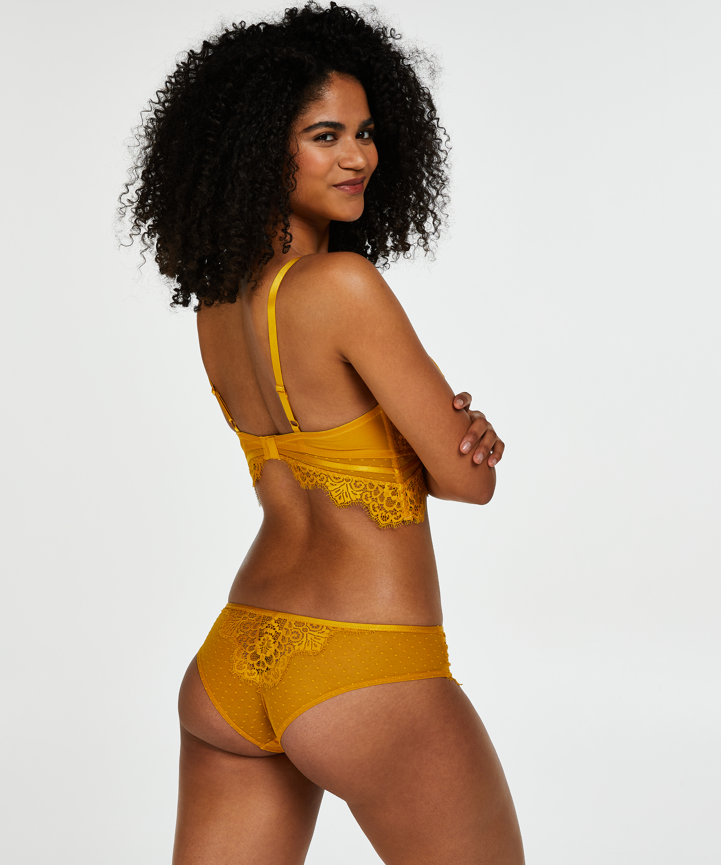 Soutien-gorge &agrave; armatures pr&eacute;form&eacute; longline Marilee, Jaune, main