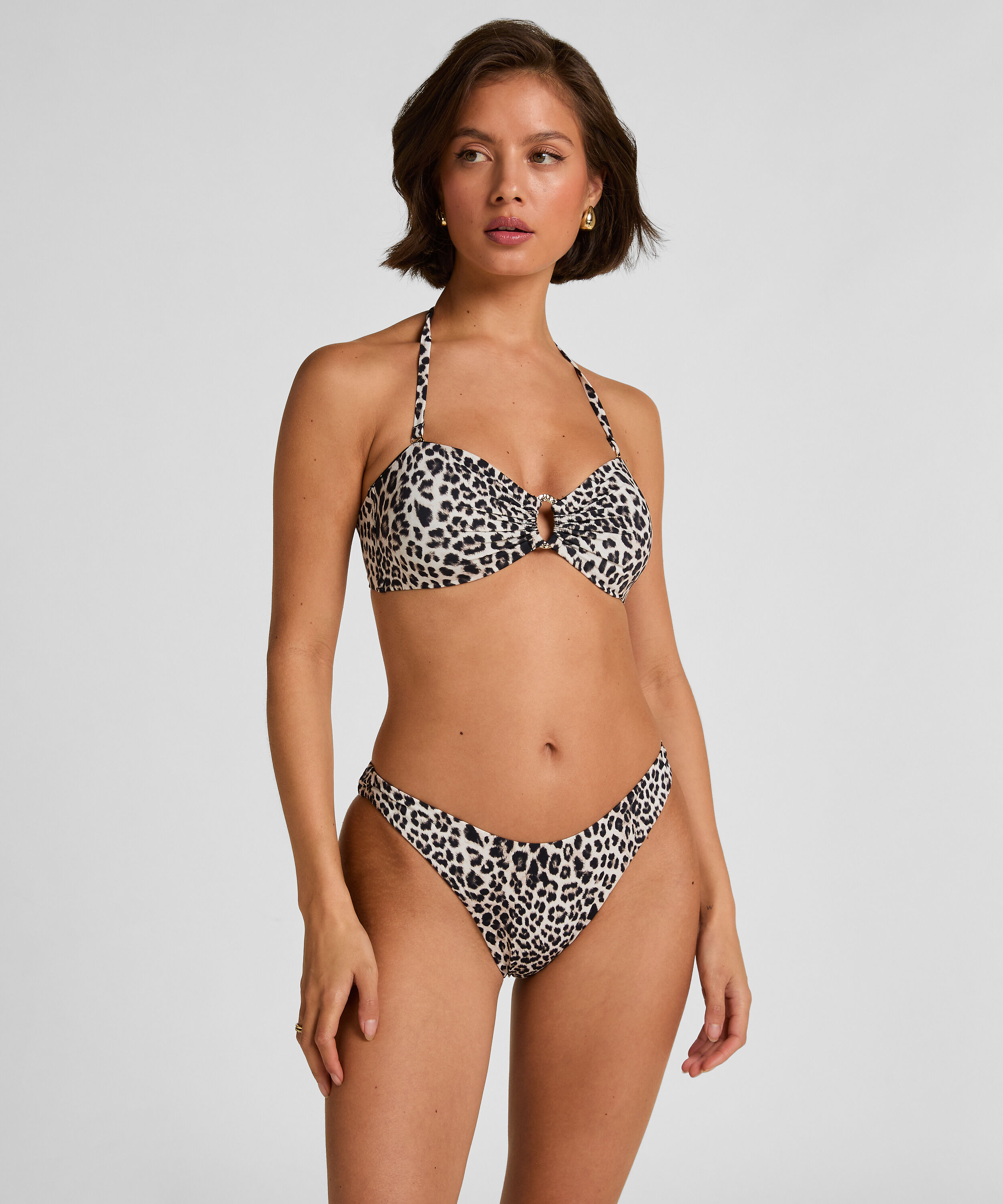 Culotte de Bikini Highleg Leopard, Noir Culotte de Bikini Highleg Leopard, Noir