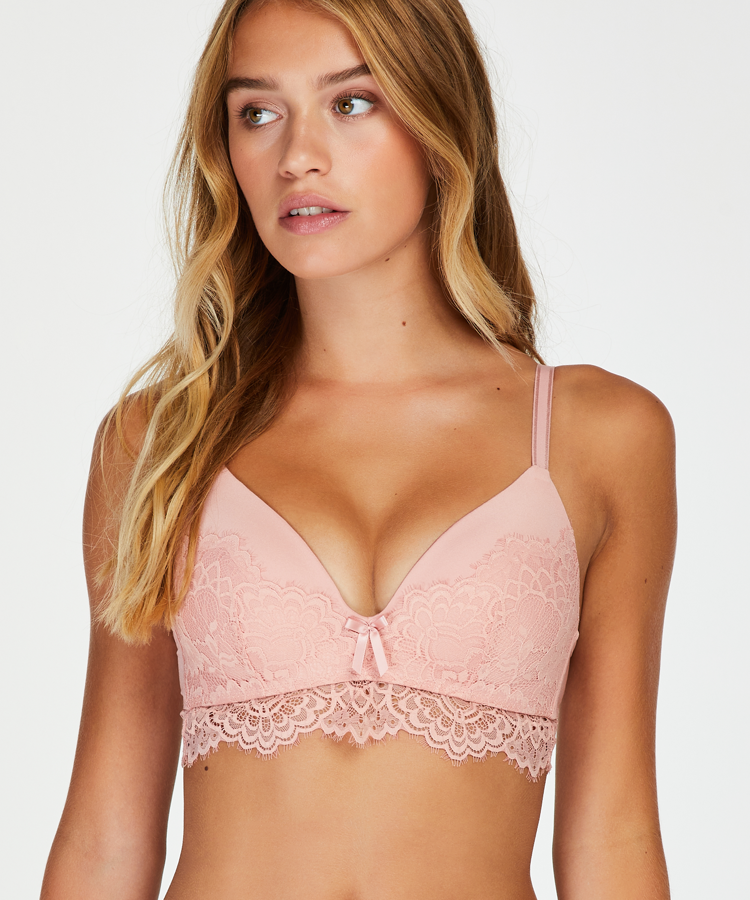 Soutien-gorge long rembourr&eacute; Sabina, Rose, main