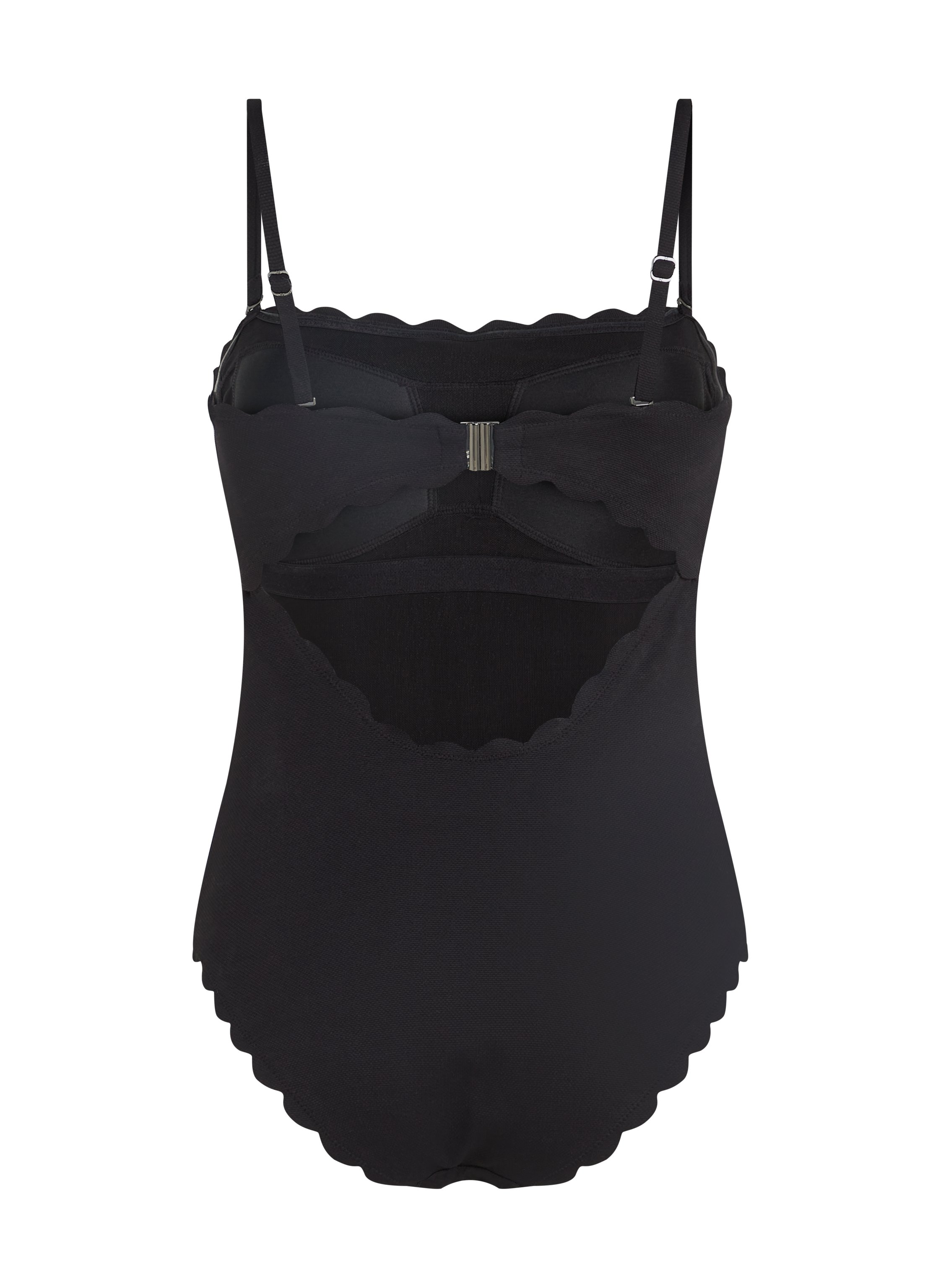 Maillot de bain Bandeau Scallop, Noir, main