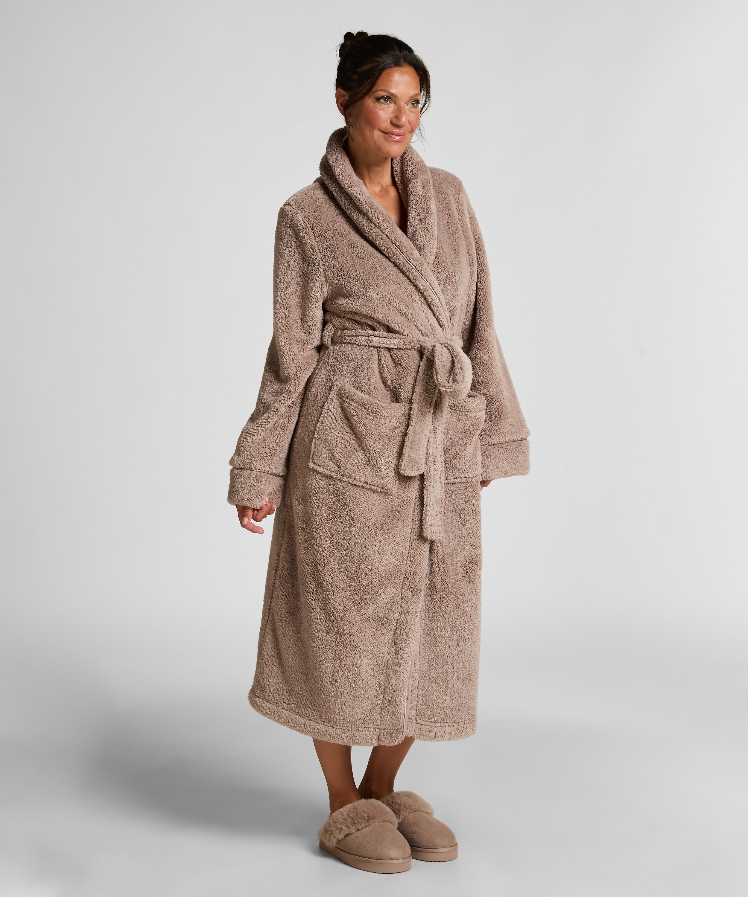 Bademantel Fleece, Beige, main