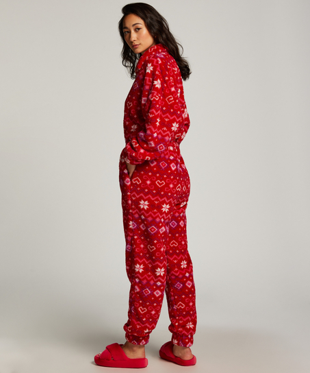 Onesie aus Fleece, Rot