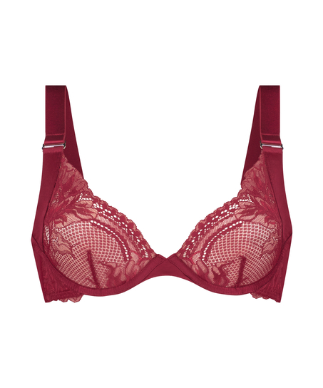 Soutien-gorge non rembourr&eacute; &agrave; armatures Hana, Rouge