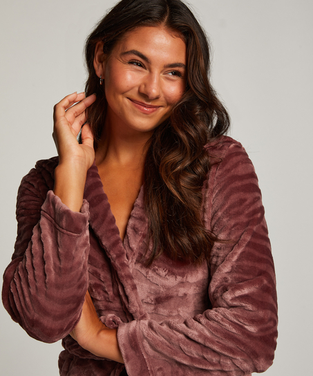 Kurzer Bademantel Fleece Rip, Lila