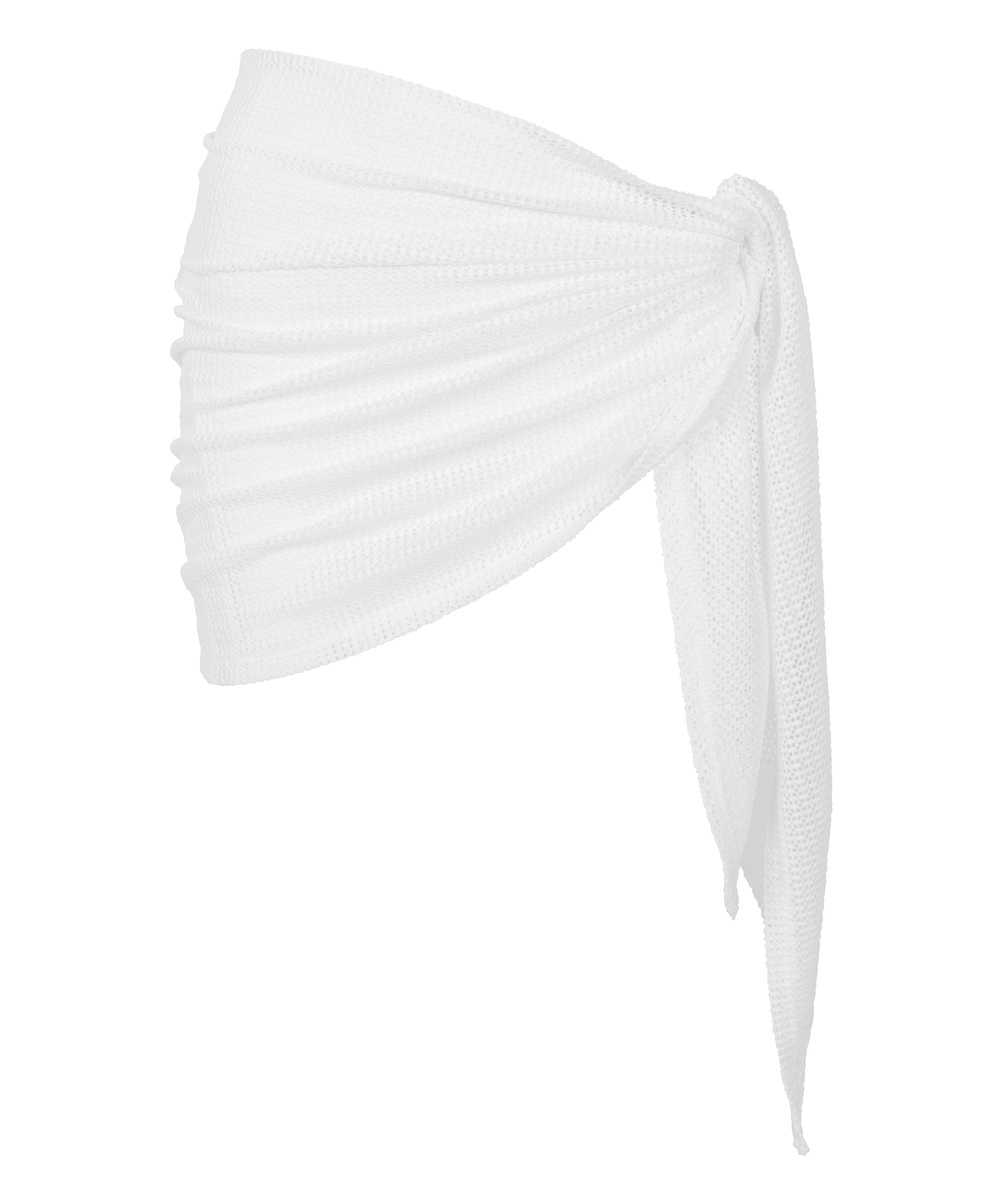 Paréo de plage en maille, Blanc, main