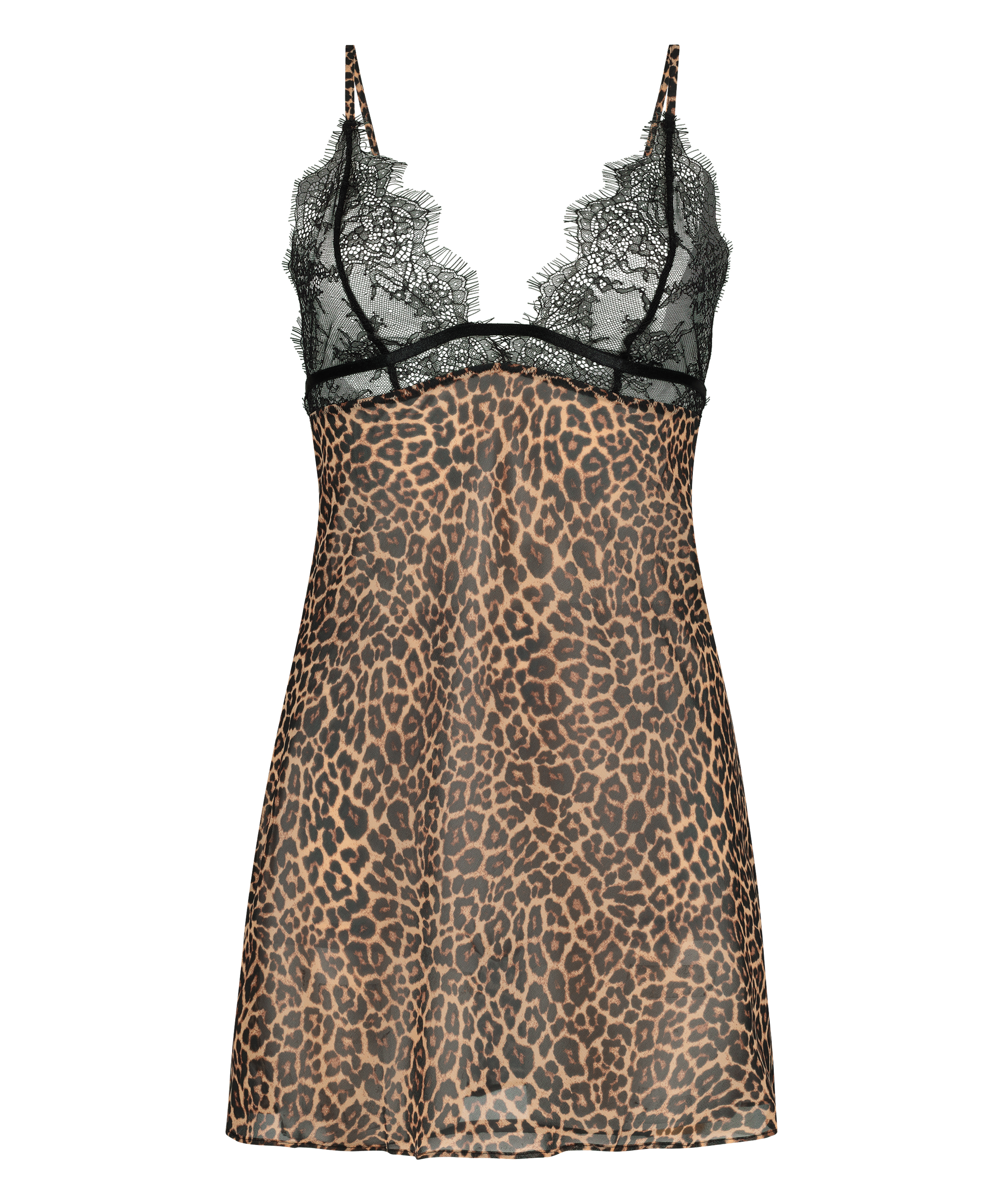 Chiffon Slipdress Holly, Schwarz, main