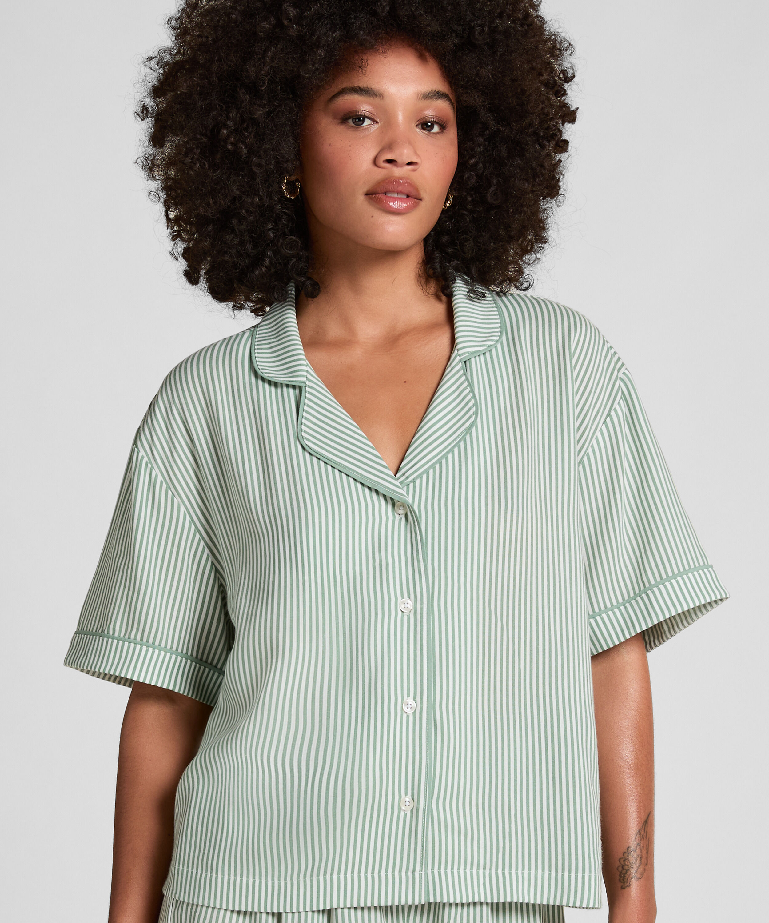 Veste tissée à manches courtes, Vert