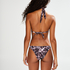 Triangel-Bikinitop mit Animal Print, Schwarz