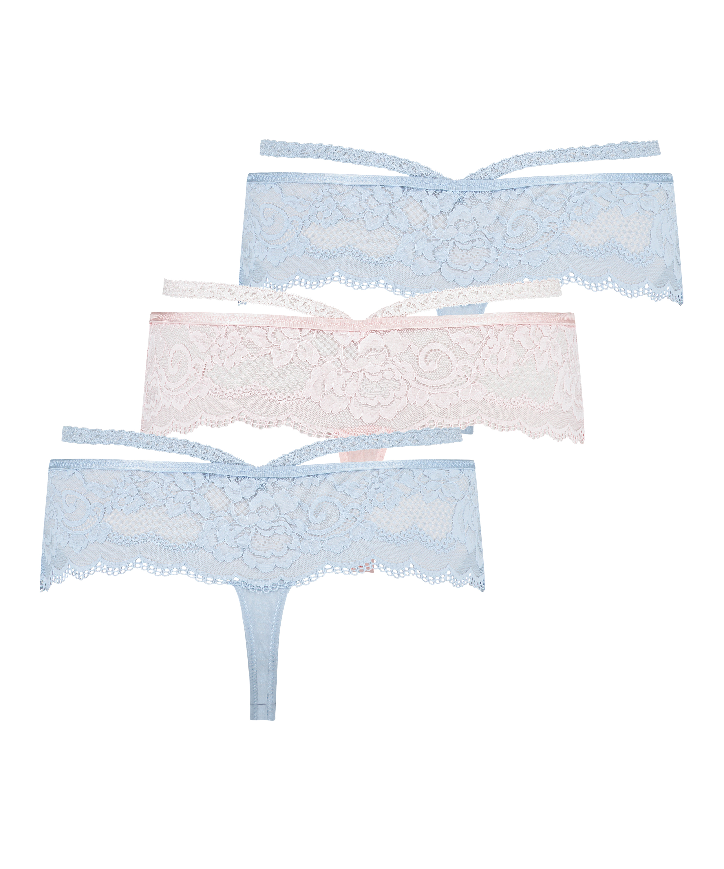 Ensemble de 3 boxers strings Quinn, Bleu, main