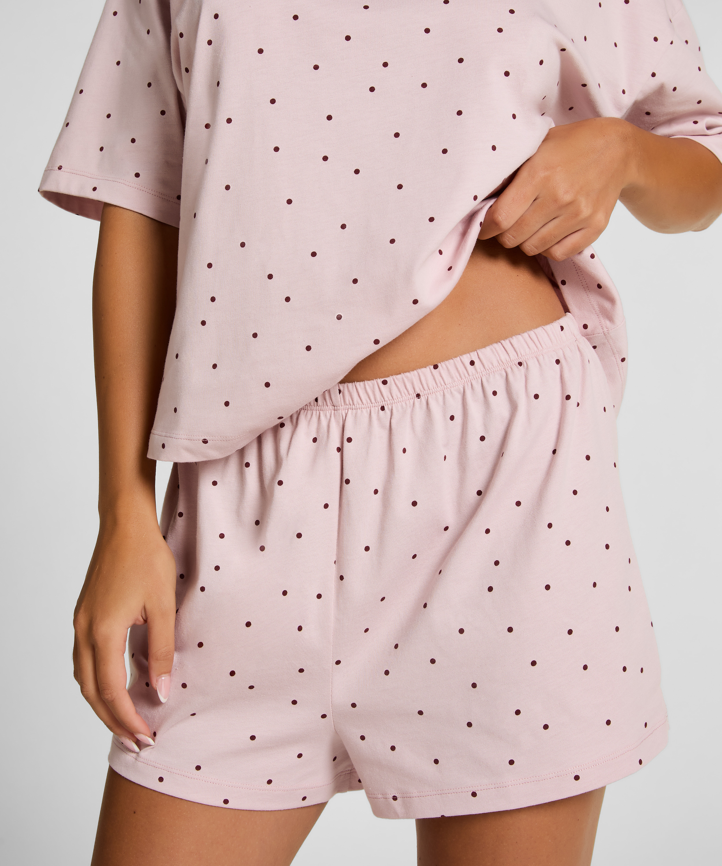 Pyjama Set Cotton Jersey Short, Rose, main