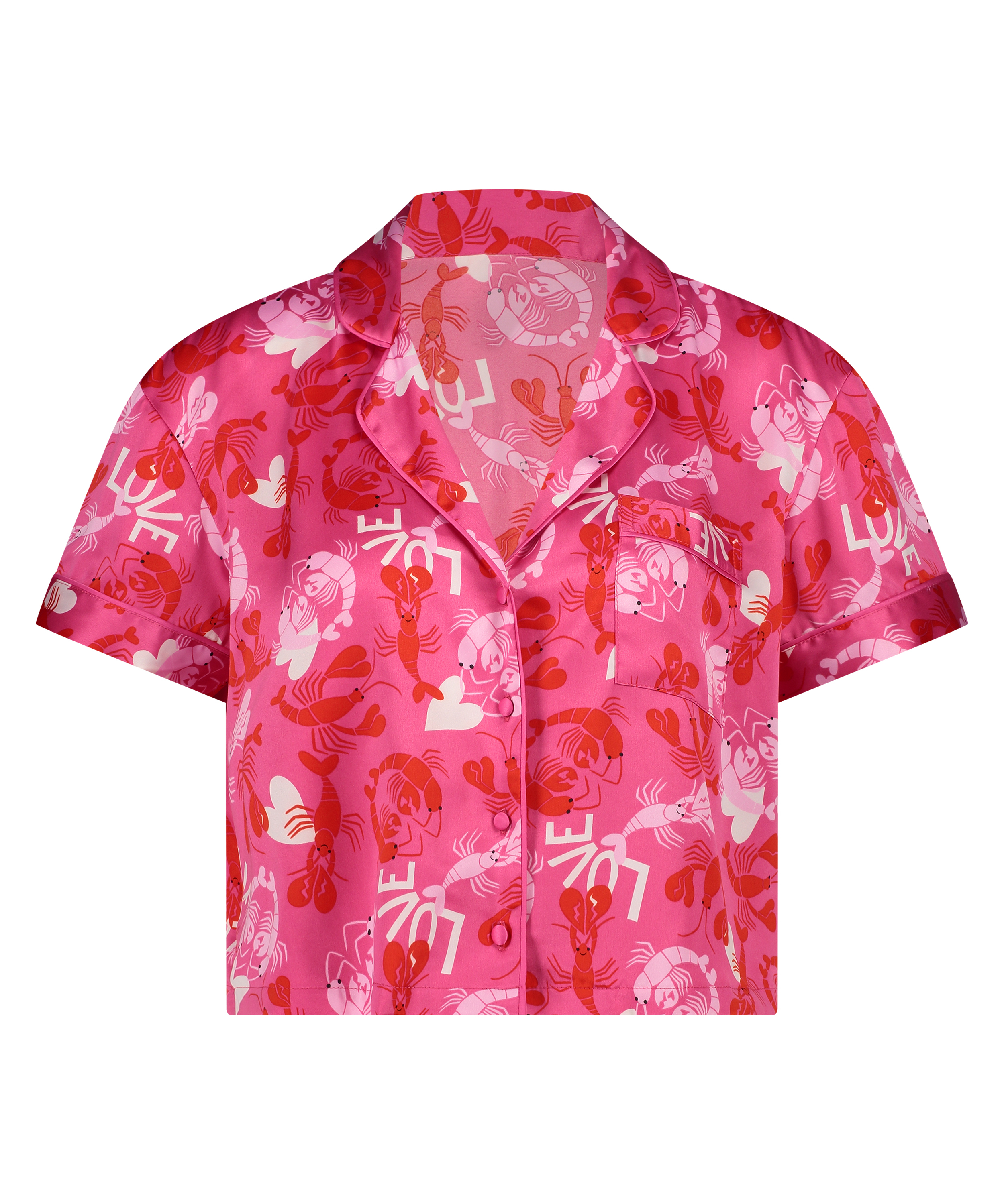 Veste &agrave; manches courtes en satin, Rose, main