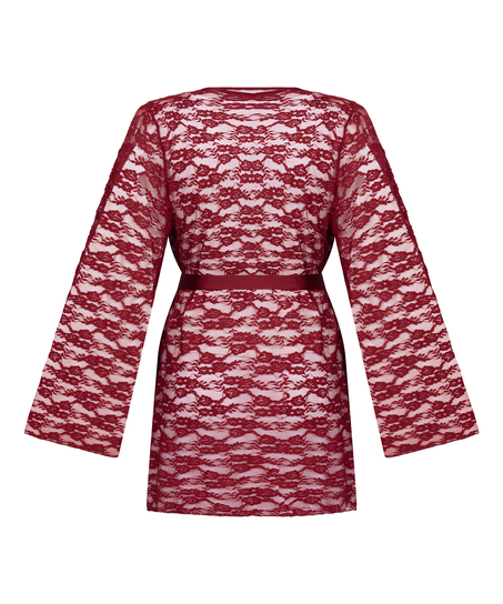 Kimono aus Allover-Spitze, Rot