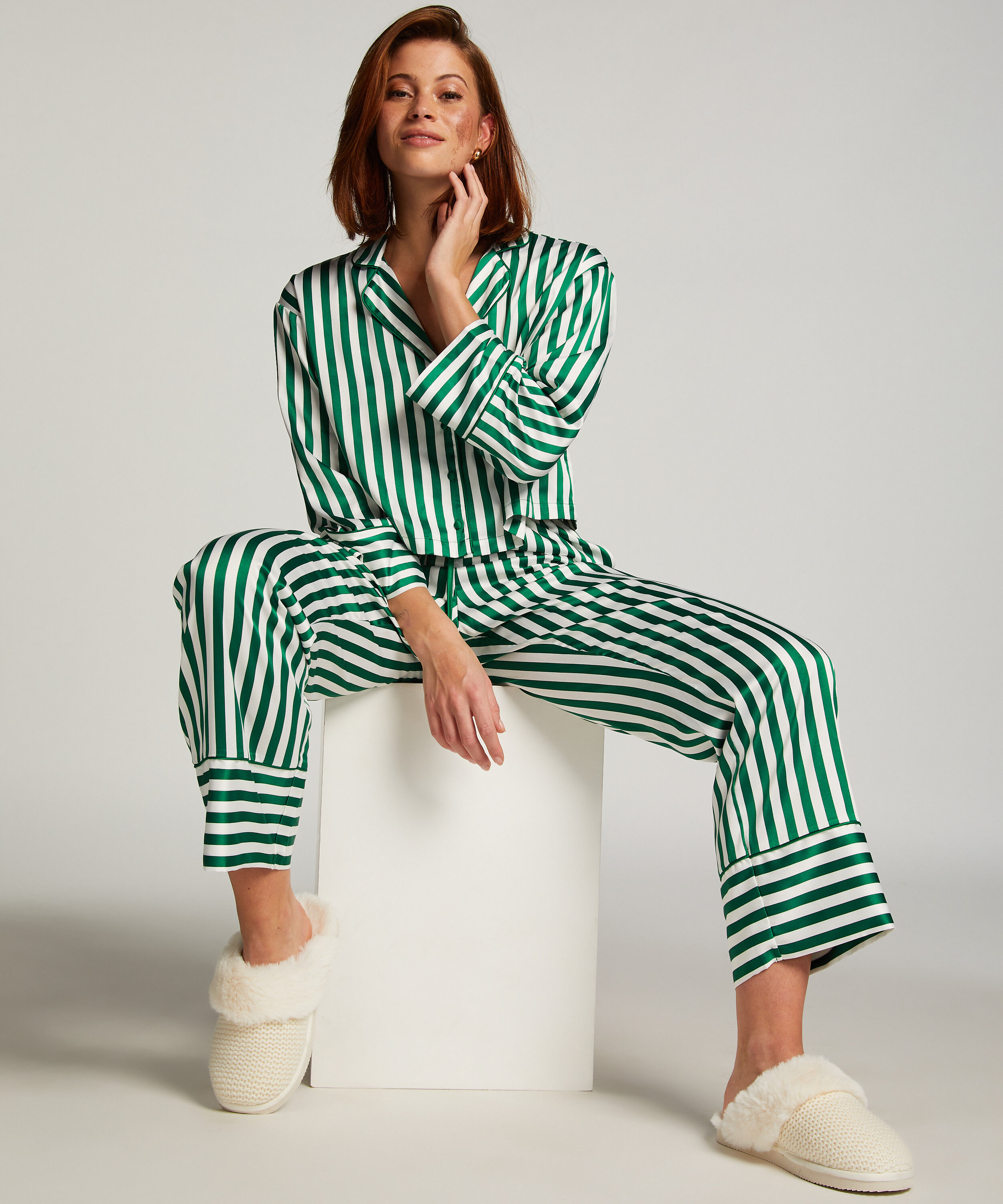 Veste &agrave; manches longues Satin, Vert