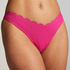 Bikini Slip mit hohem Beinausschnitt Lurex Scallop, Rose