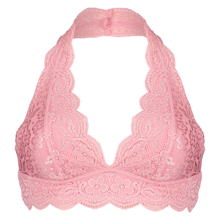 Bralette Halter Lace, Rose