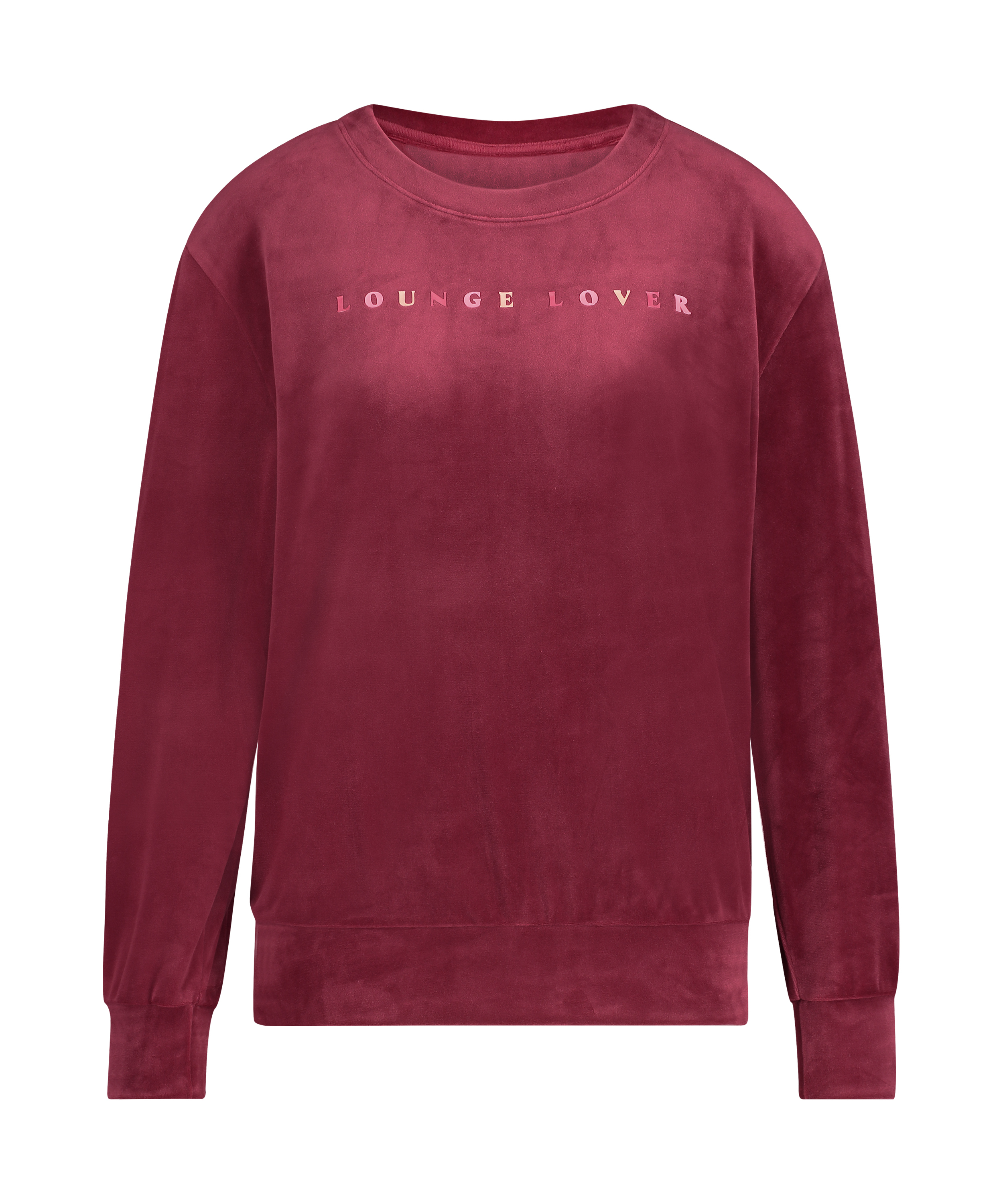 Lang&auml;rmeliges Top aus Velours, Rot, main