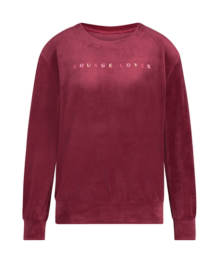 Lang&auml;rmeliges Top aus Velours, Rot