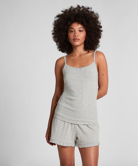 Pointelle-Camisole, Grau