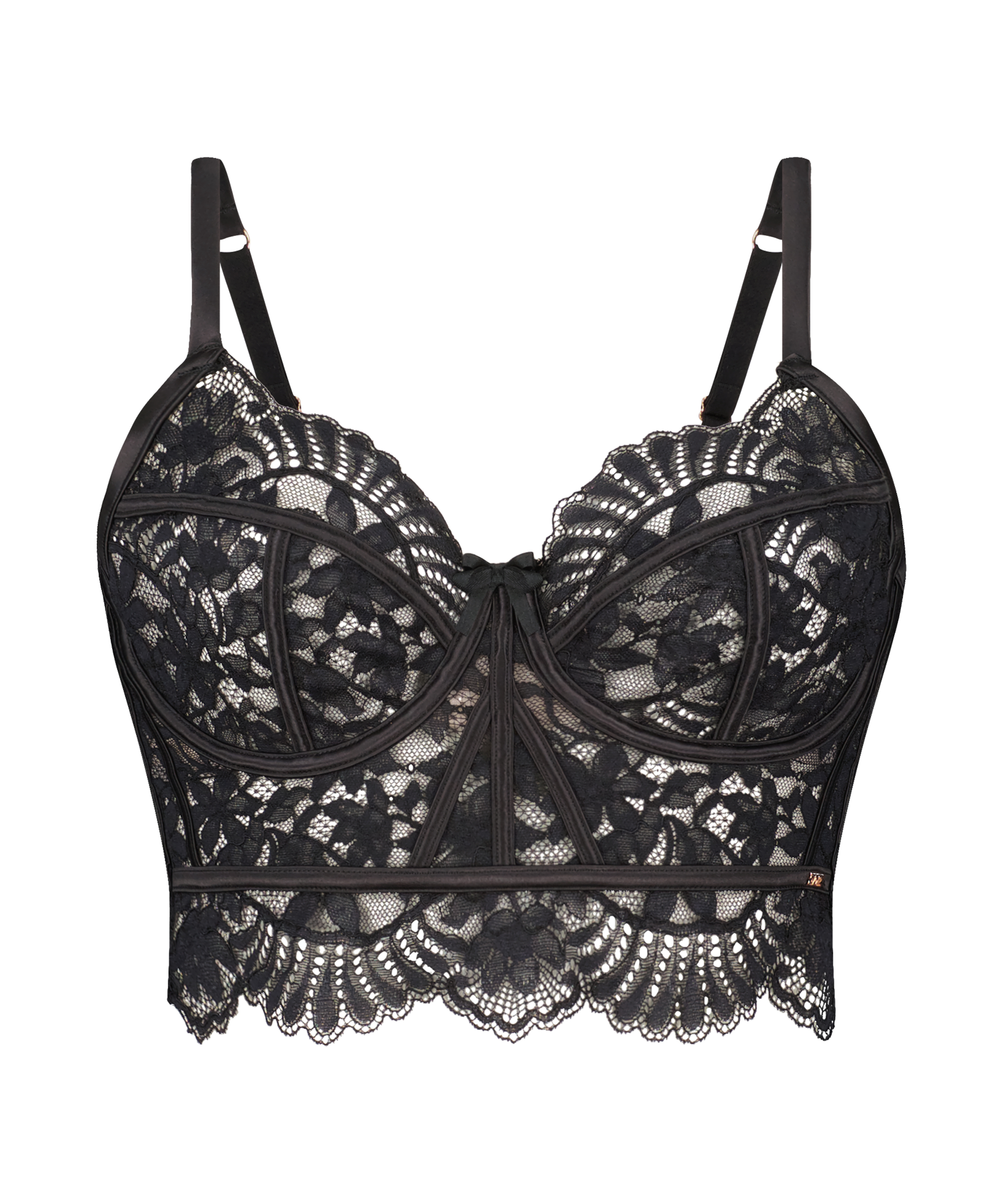 Soutien-gorge non-rembourré à armatures préformé longline Jamie, Noir, main