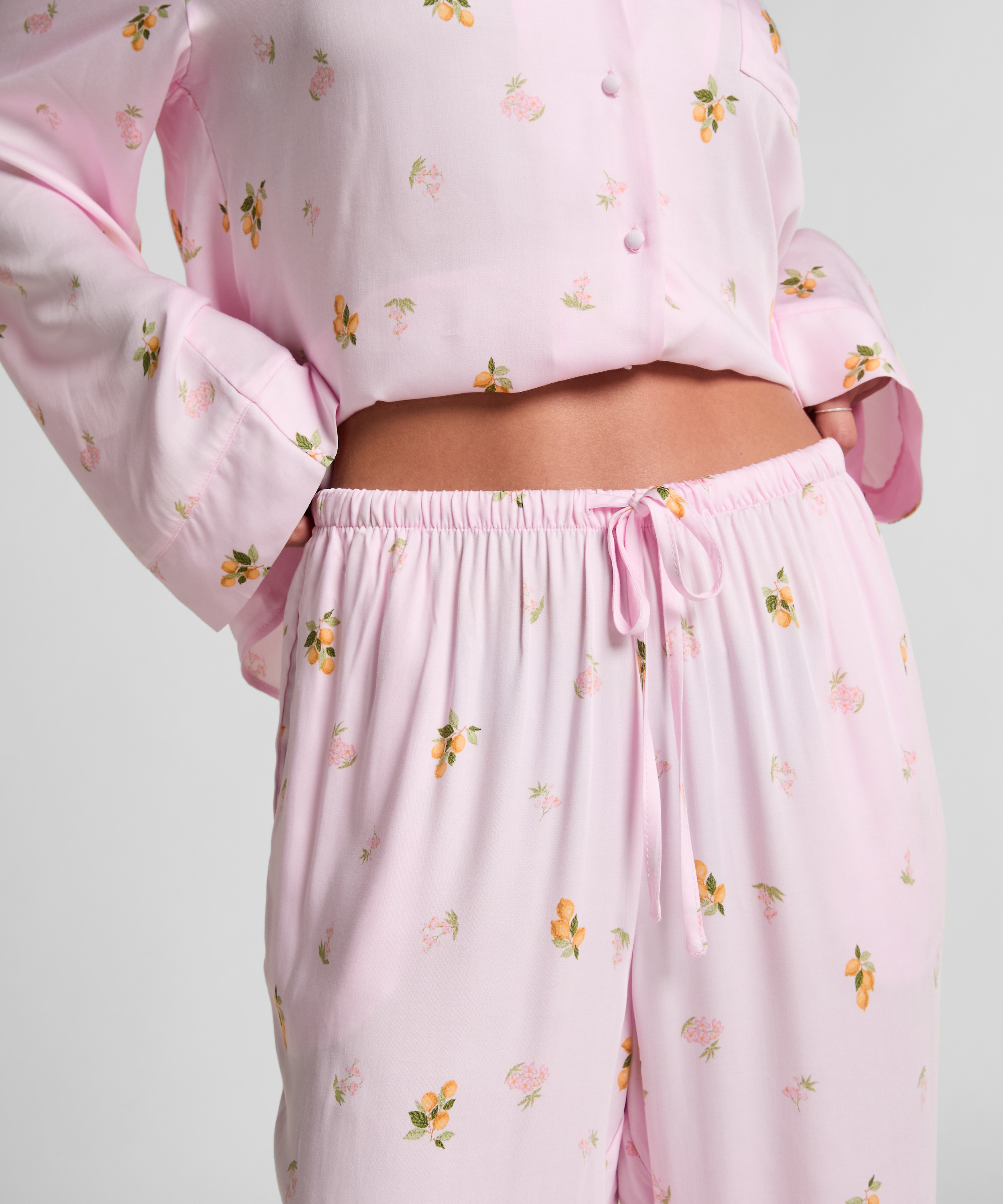 Pantalon Satin, Rose, main