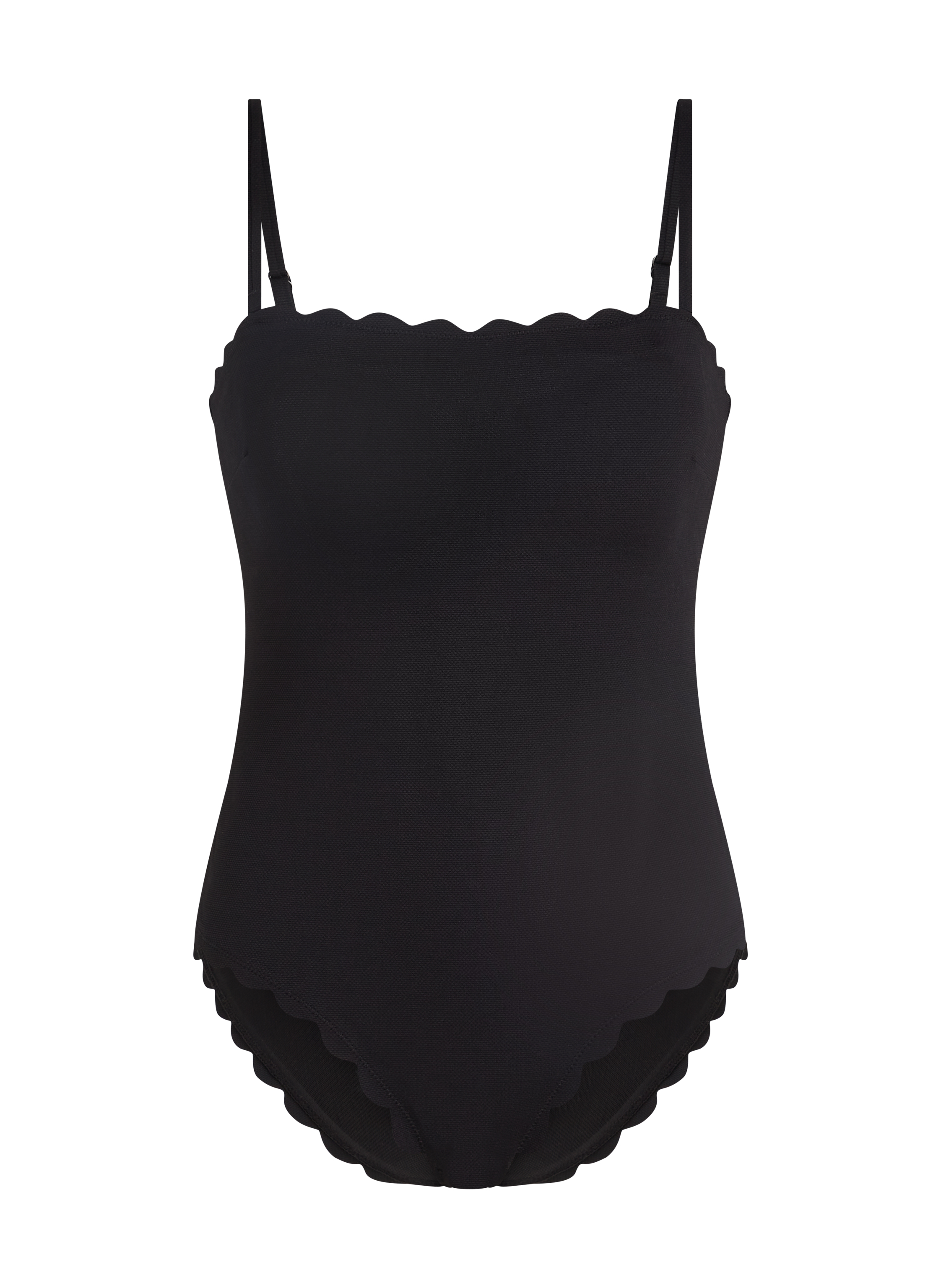 Maillot de bain Bandeau Scallop, Noir, main