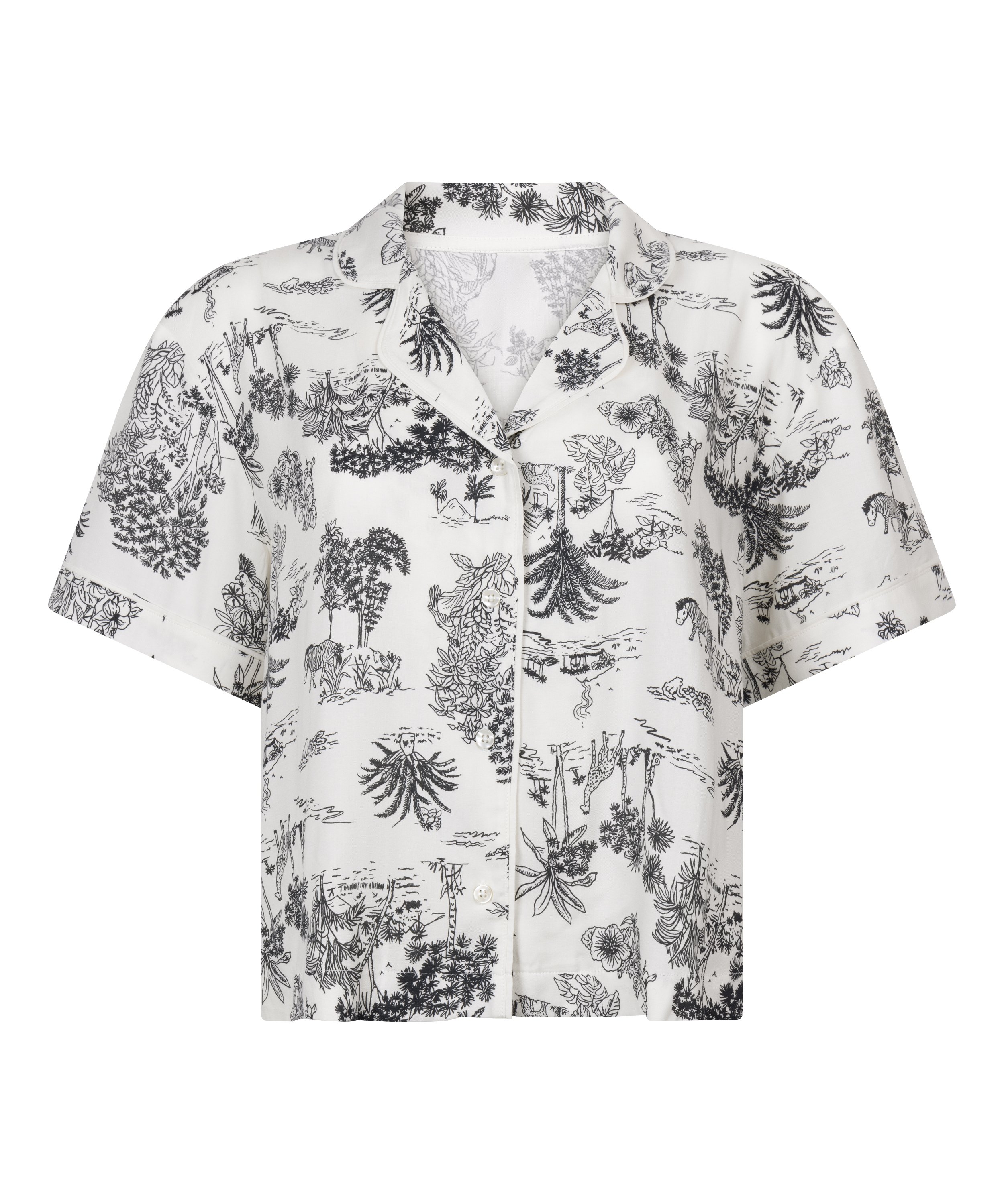 Kurzärmelige Jacke aus Webstoff, Weiß, main