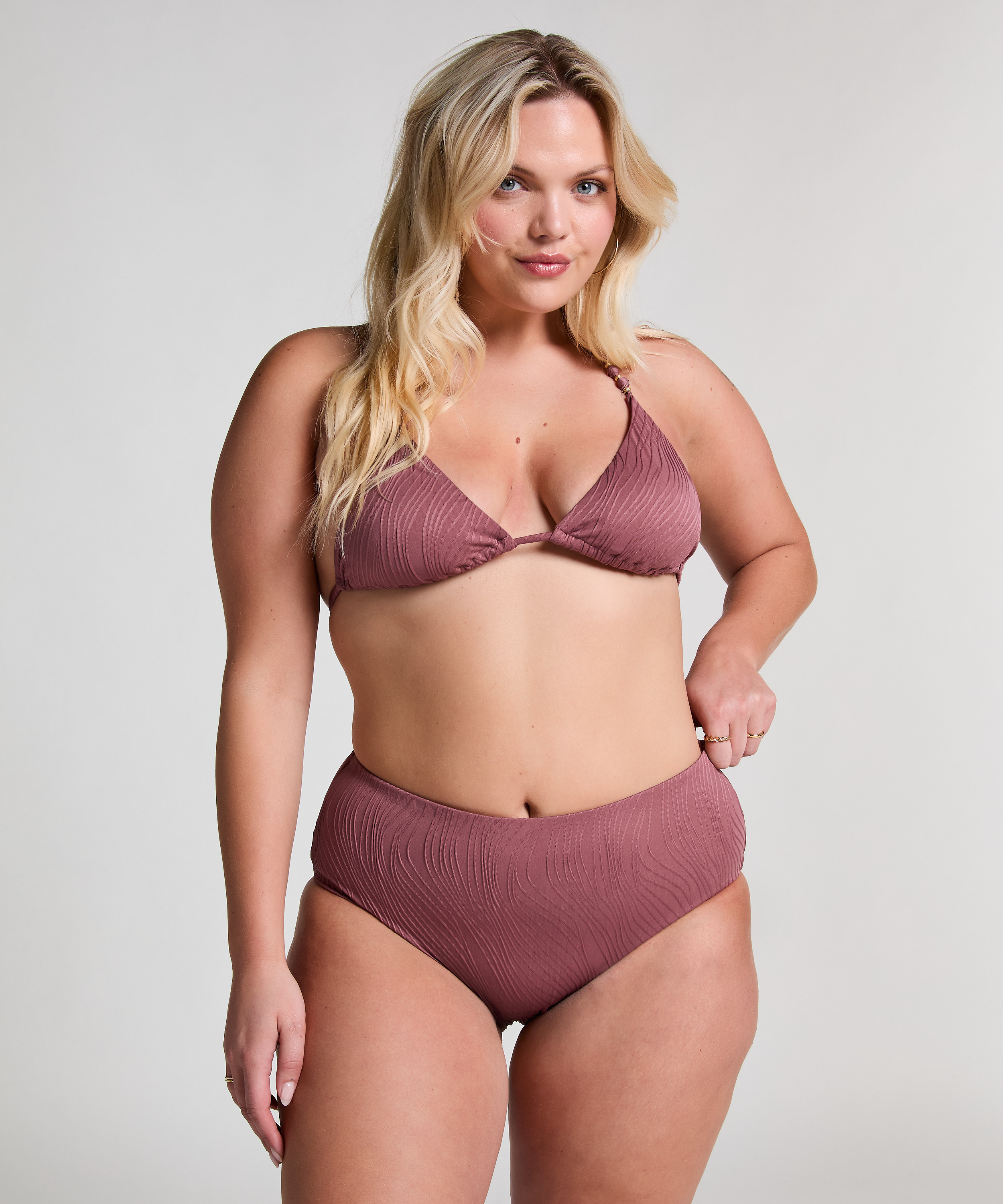 Bas de bikini Rio taille haute, Violet, main