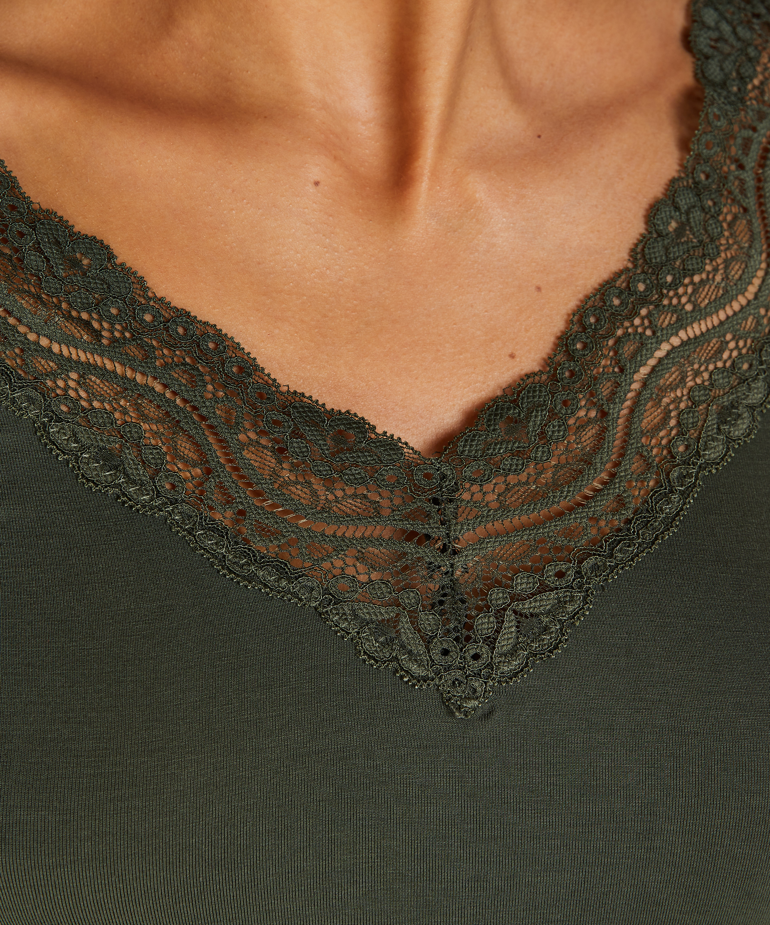 Haut de pyjama manches longues Jersey, Vert, main