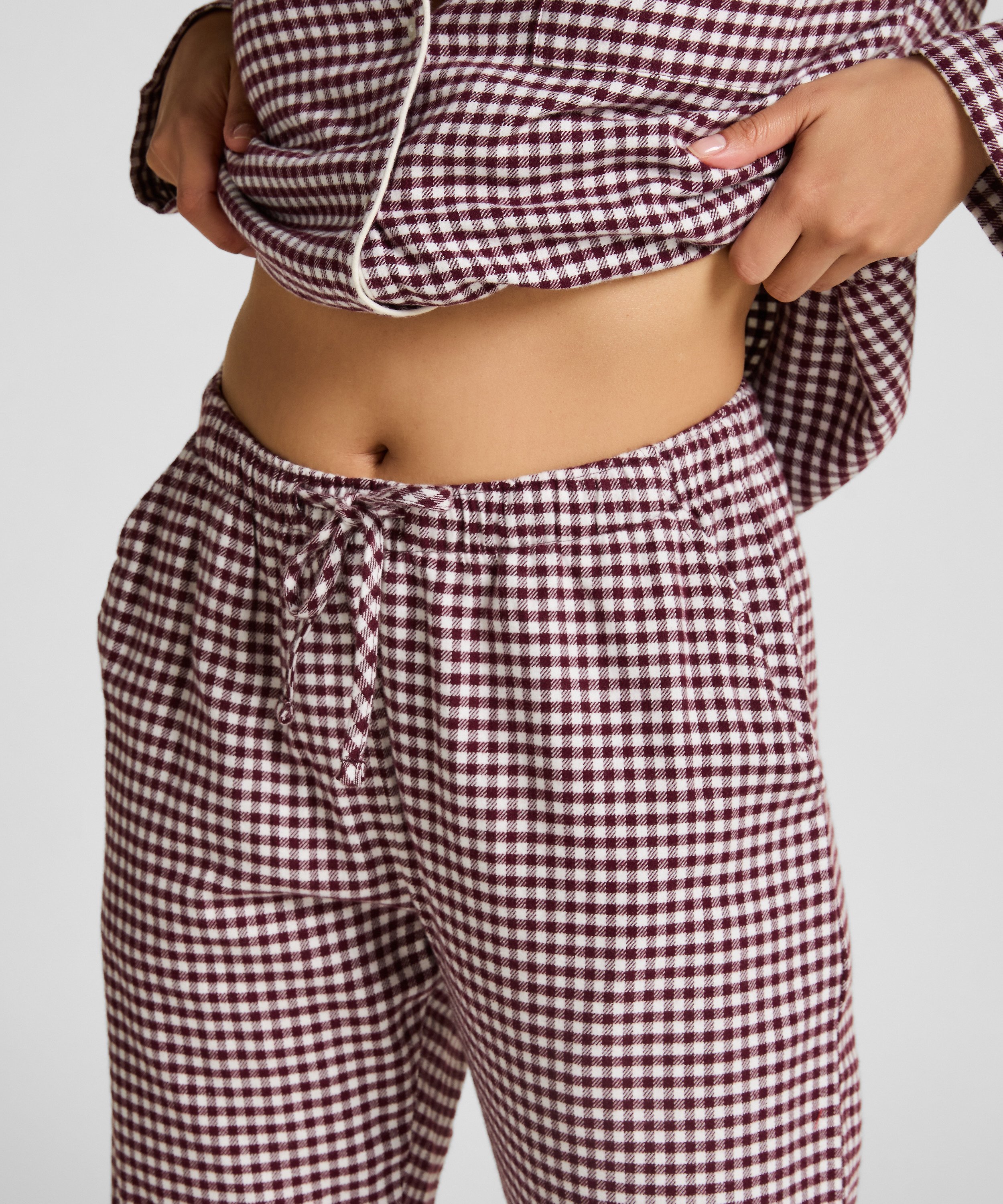 Pyjamahose aus Flanell, Lila, main