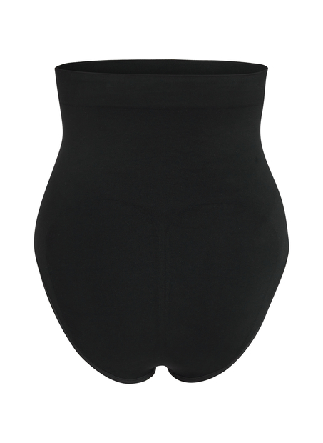 Slip Rio taille haute sans coutures mettant en valeur la silhouette, Noir