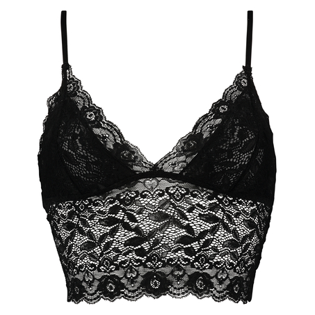 Bralette Longline Fancy, Schwarz