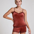 Camisole velours Dentelle, Marron