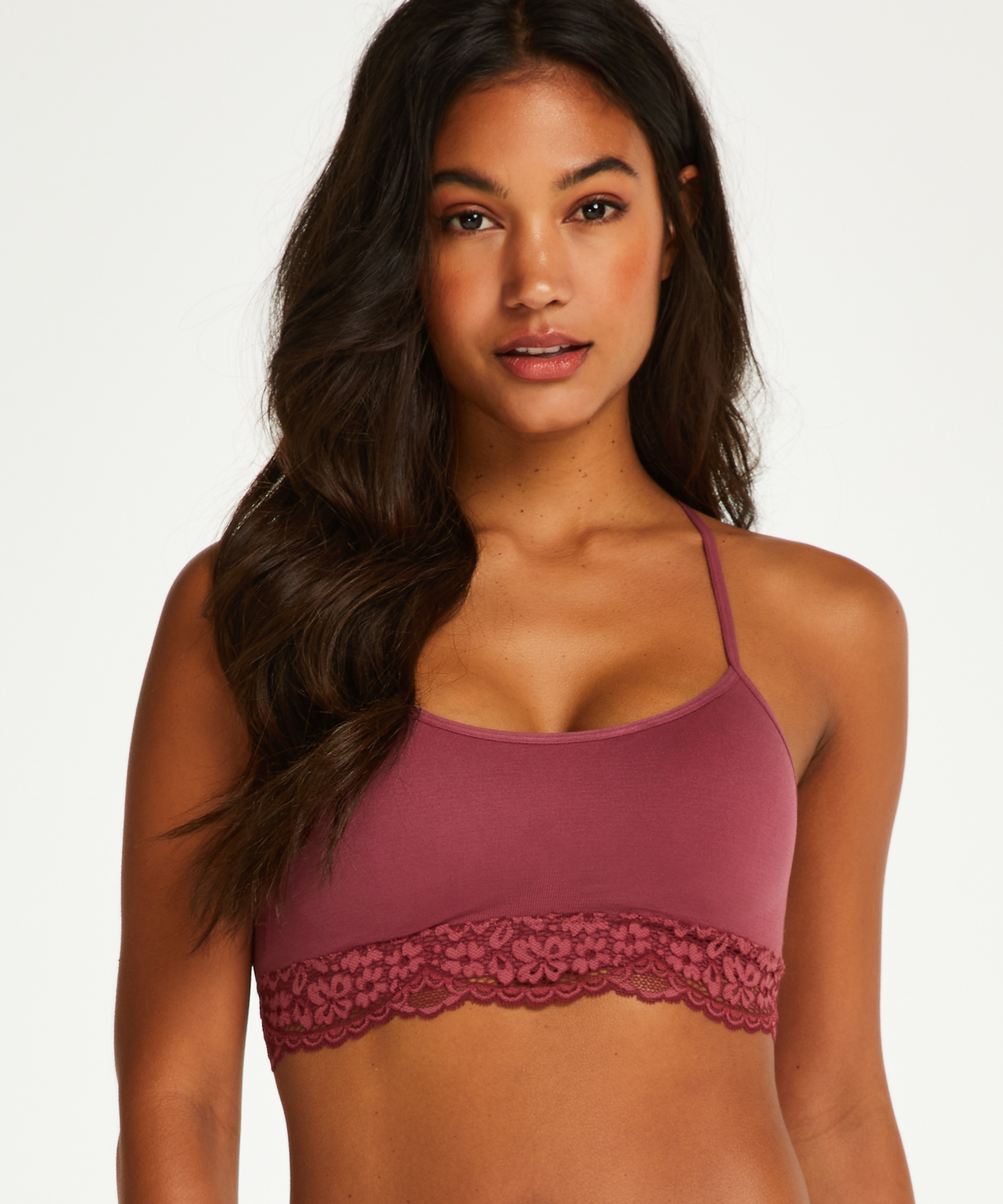 Nahtloser Bralette Marine, Rot, main