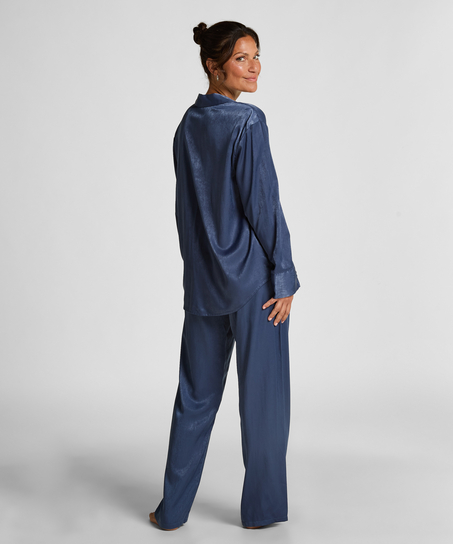 Pantalon Satin, Bleu