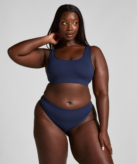 Hoch ausgeschnittener String Dianne, Blau