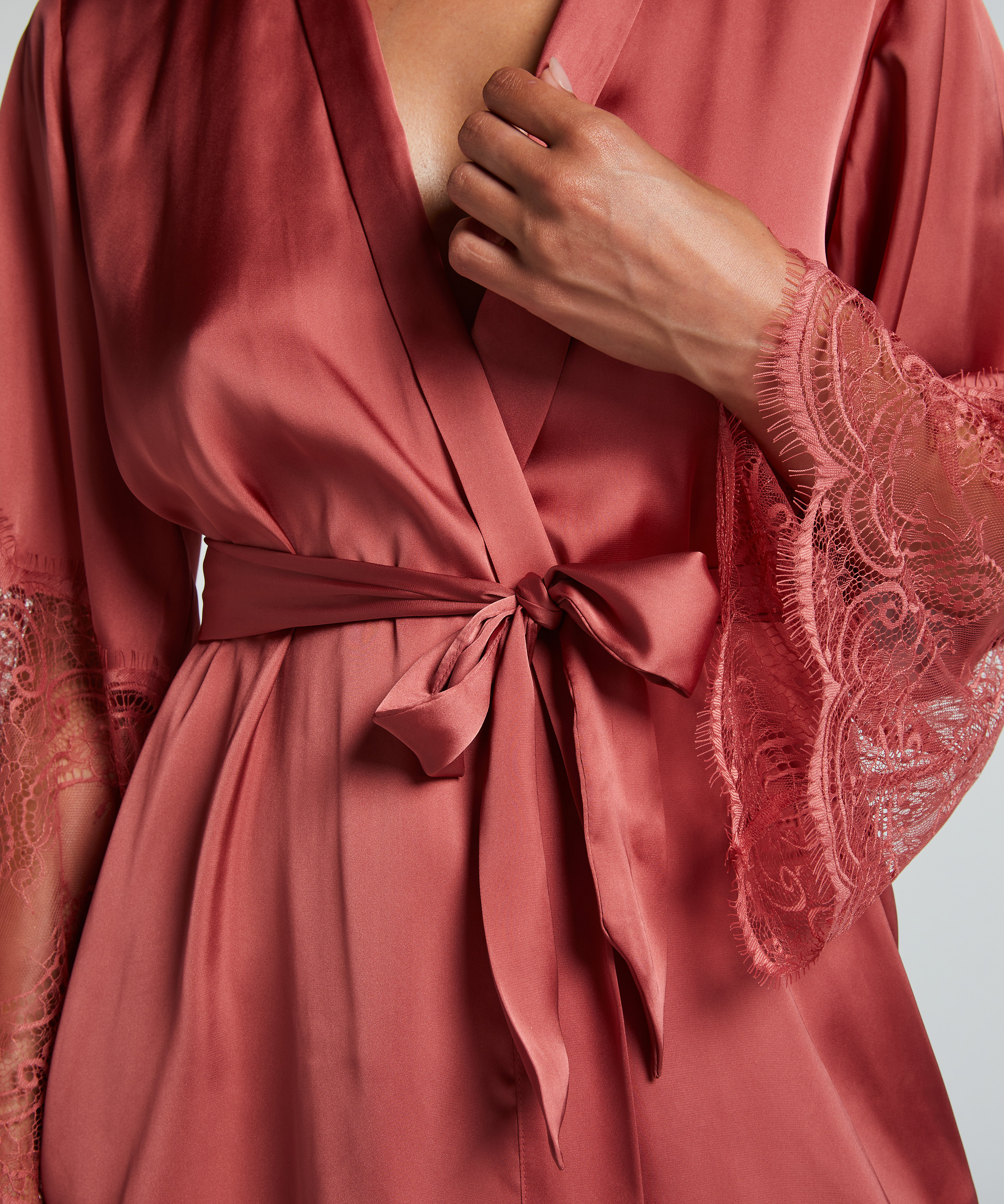 Kimono Satin, Rose, main