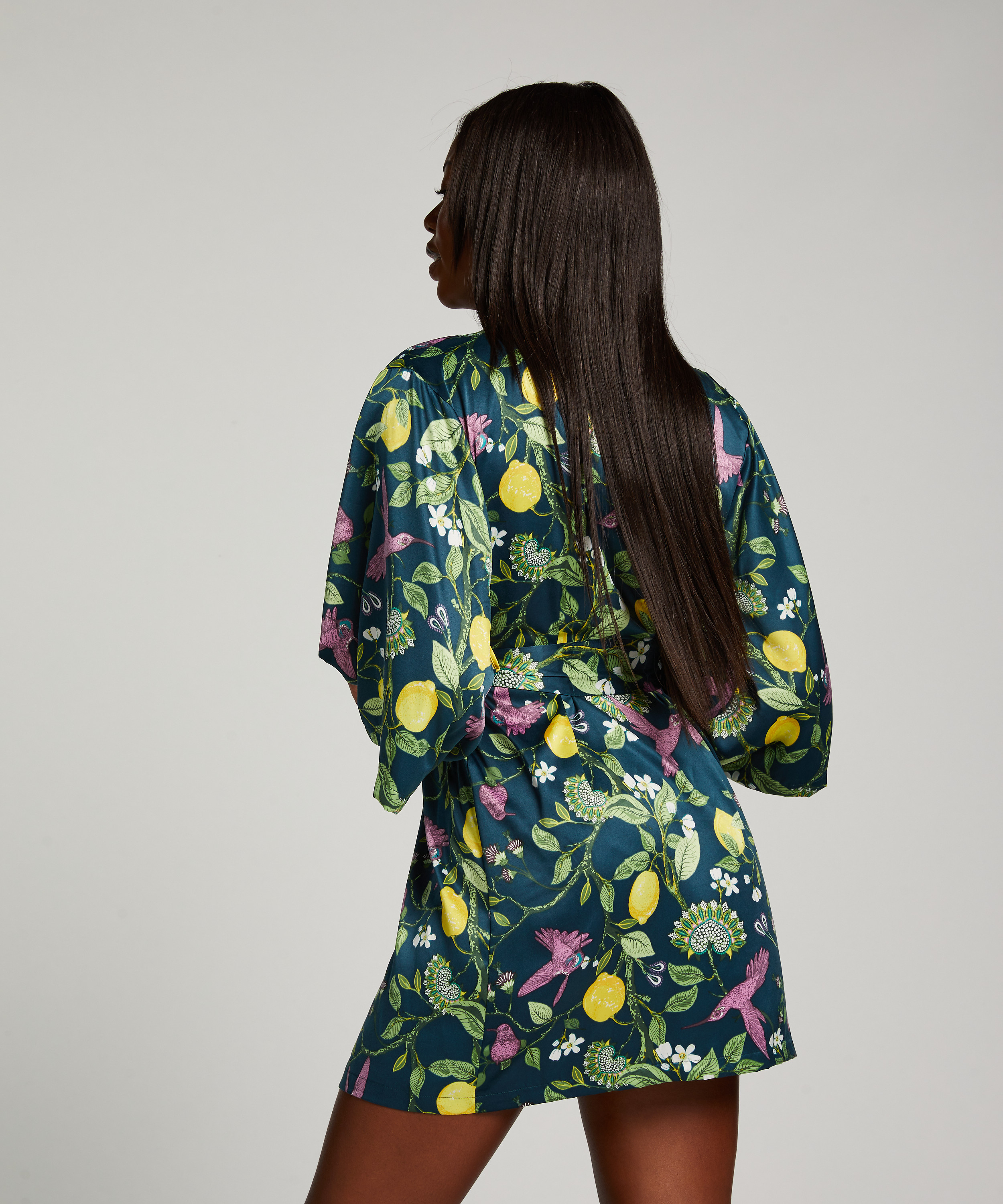 Kimono Satin, Blau, main