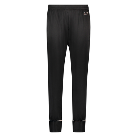 Satin-Pyjamahose Bow, Schwarz