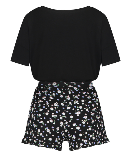 Kurzes Pyjamaset, Schwarz