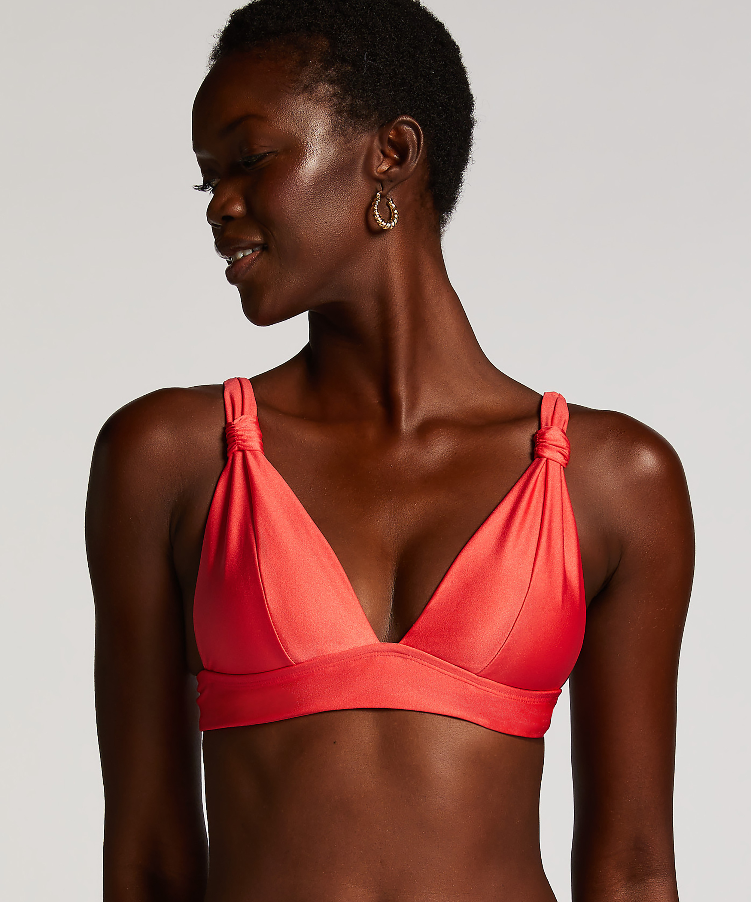 Haut de bikini triangle Luxe, Rouge, main