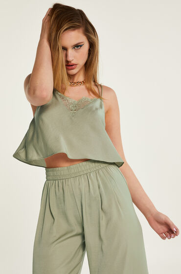 Hunkemöller Top Cami en satin Airspun Kim Petras Vert