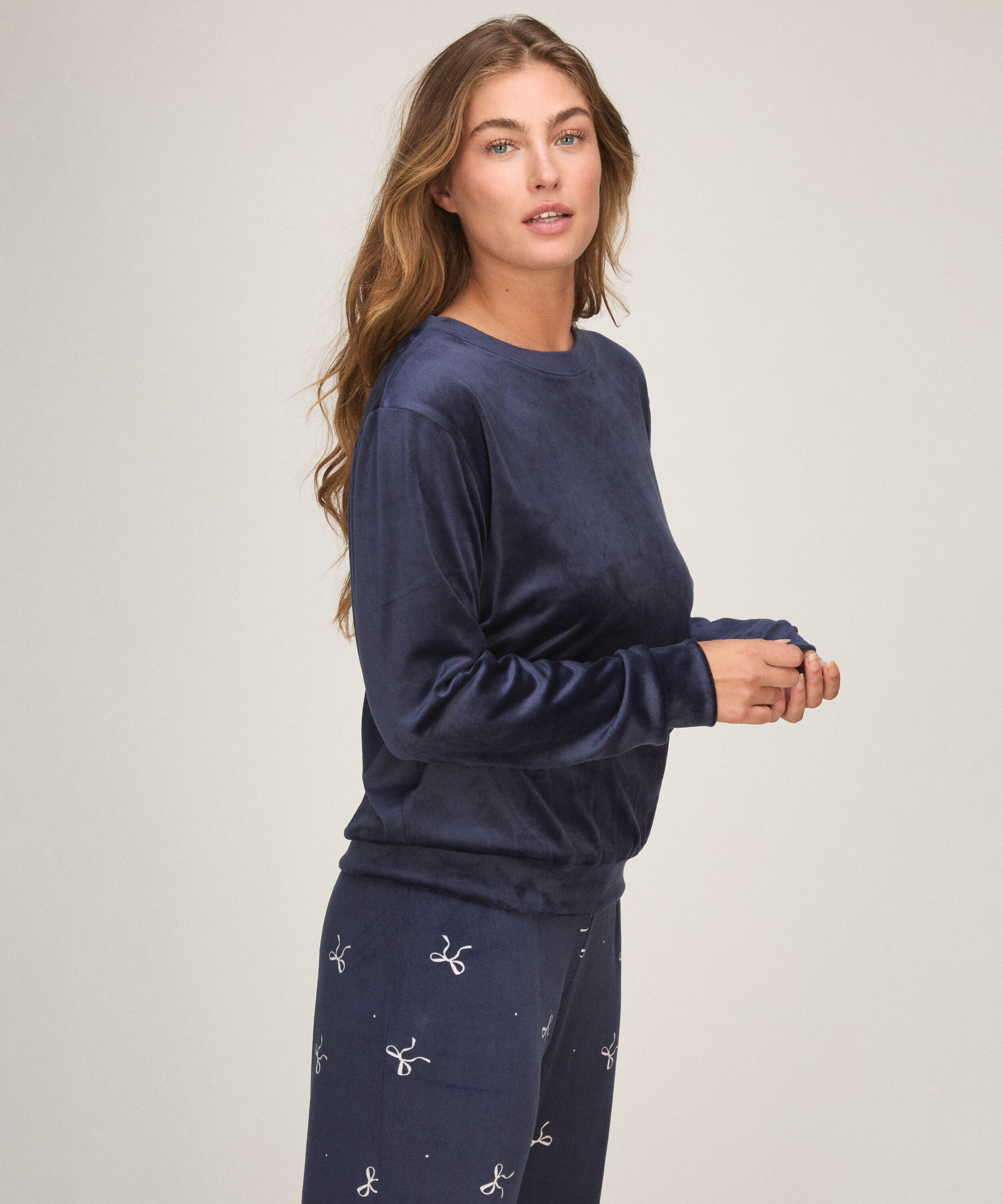 Pyjama Set Velours, Blau Pyjama Set Velours, Blau