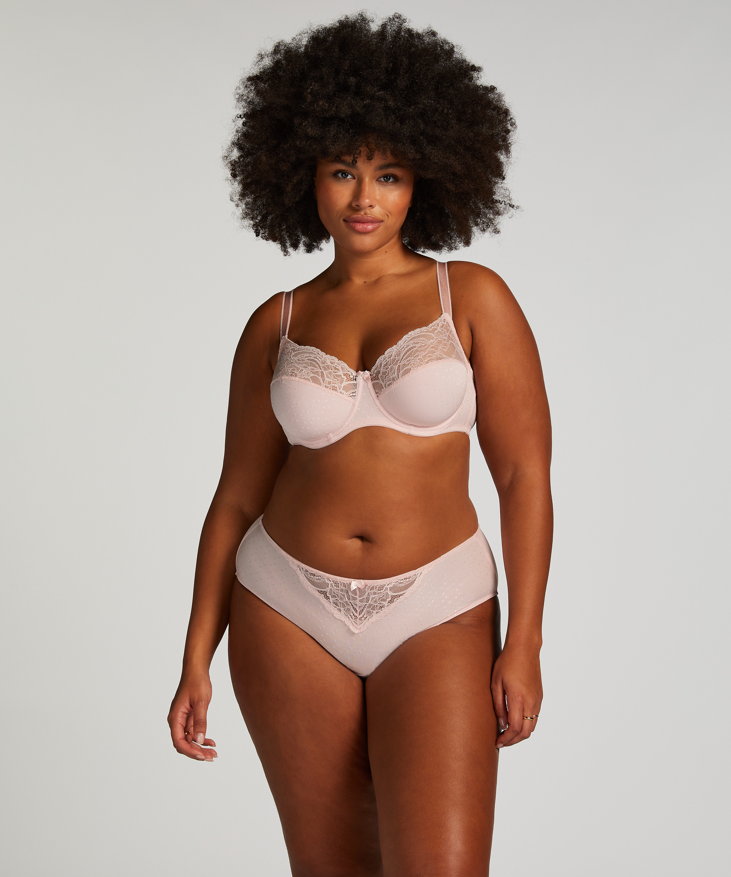 Slip taille haute Sophie, Rose, main