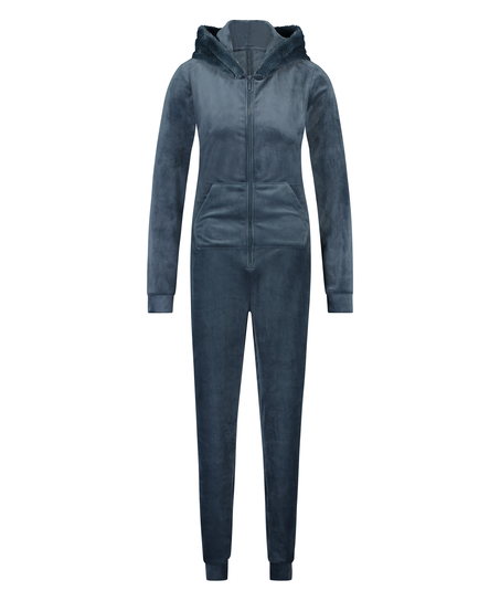 Onesie Velours, Blau