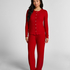 Gerippte Jersey-Strickjacke, Rot
