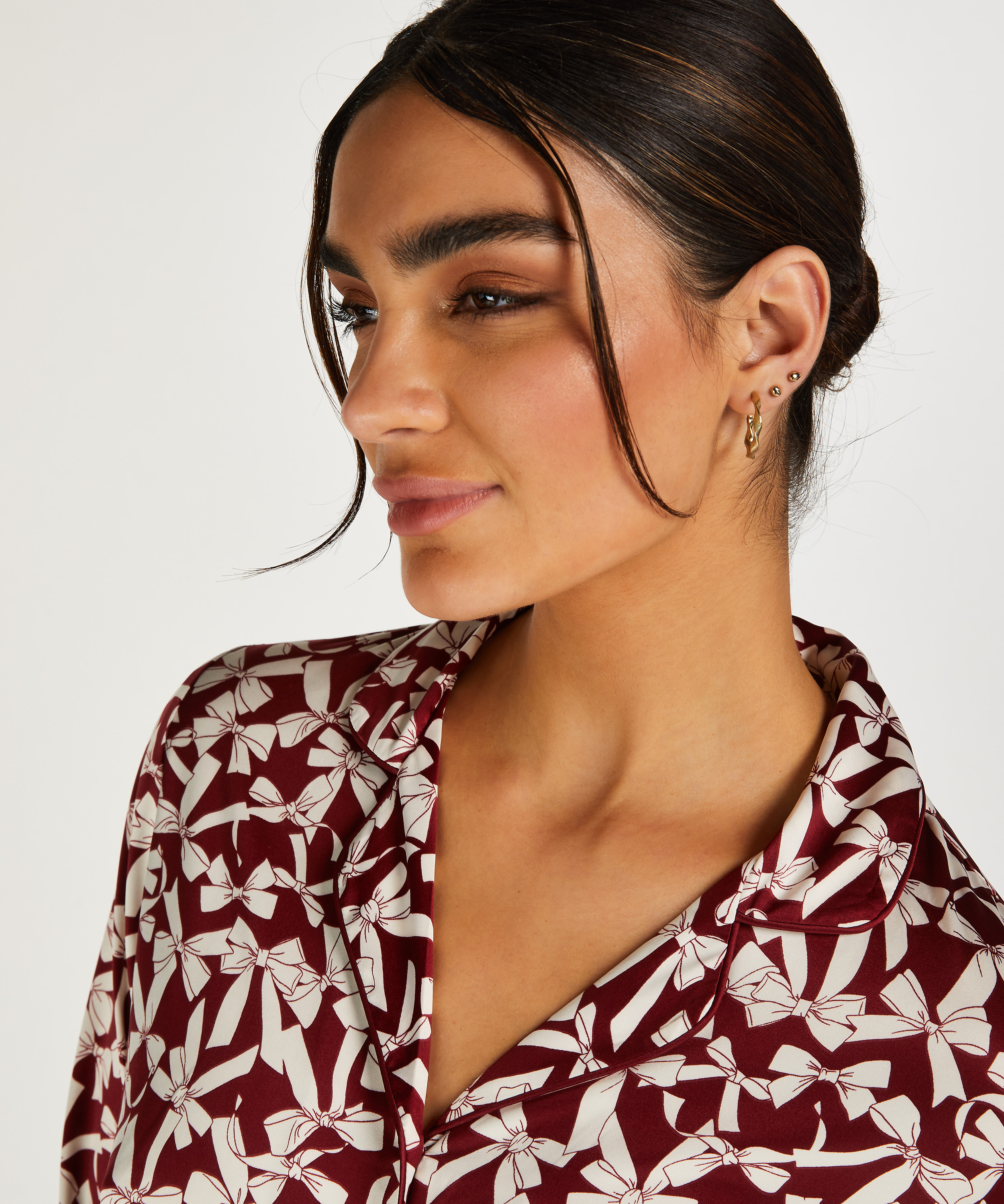 Veste &agrave; manches longues Satin, Rouge, main