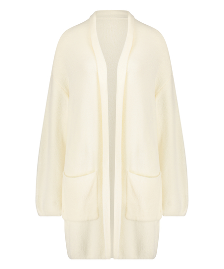 Premium Weste lang Fluffy, Wei&szlig;