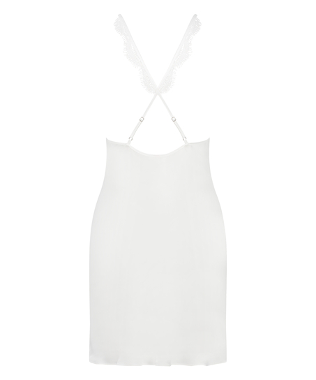 Slipdress Satin, Weiß