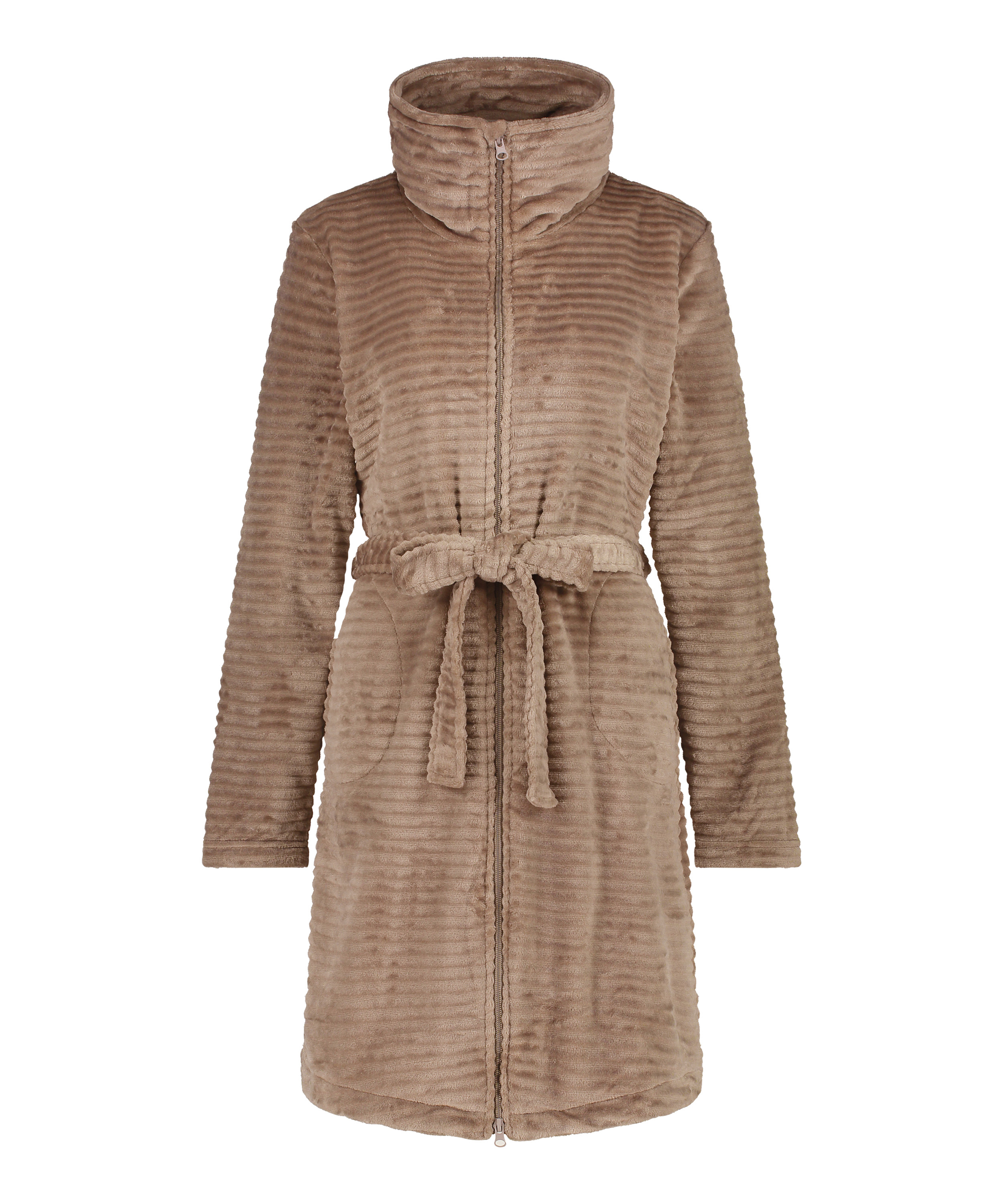 Bademantel Zip Fleece, Grau, main