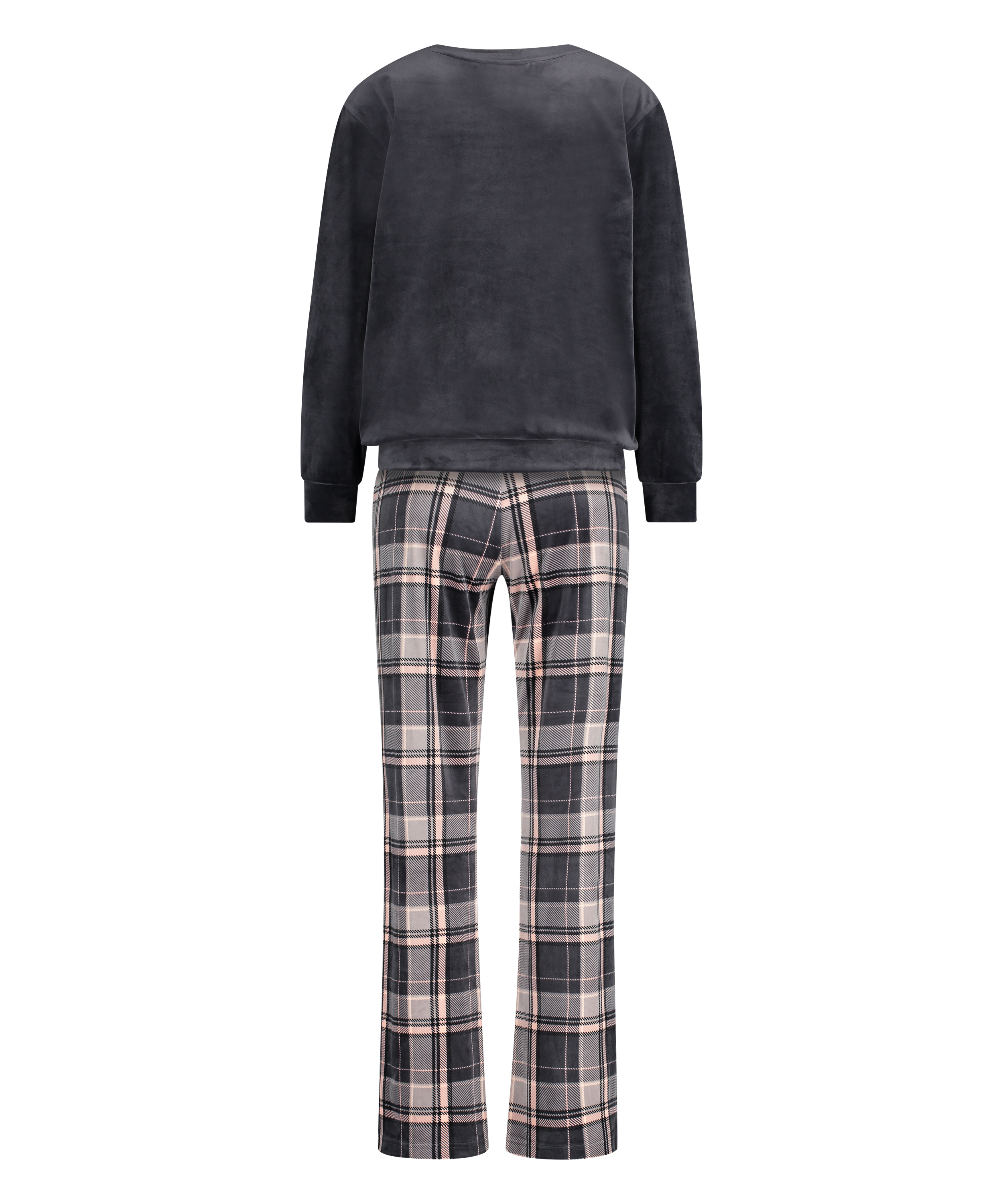 Velour Pyjama-Set, Grau, main